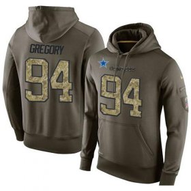 Wholesale Cheap NFL Men\'s Nike Dallas Cowboys #94 Randy Gregory Stitched Green Olive Salute To Service KO Performance Hoodie