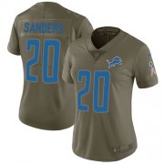 Wholesale Cheap Nike Lions #20 Barry Sanders Olive Women's Stitched NFL Limited 2017 Salute to Service Jersey