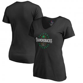 Wholesale Cheap Arizona Diamondbacks Majestic Women\'s Forever Lucky V-Neck T-Shirt Black