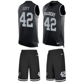 Wholesale Cheap Nike Raiders #42 Ronnie Lott Black Team Color Men\'s Stitched NFL Limited Tank Top Suit Jersey
