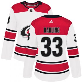 Wholesale Cheap Adidas Hurricanes #33 Scott Darling White Road Authentic Women\'s Stitched NHL Jersey