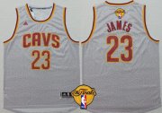 Wholesale Cheap Men's Cleveland Cavaliers #23 LeBron James 2017 The NBA Finals Patch Gray Jersey