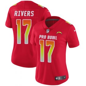 Wholesale Cheap Nike Chargers #17 Philip Rivers Red Women\'s Stitched NFL Limited AFC 2019 Pro Bowl Jersey