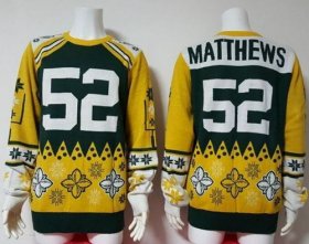 Wholesale Cheap Nike Packers #52 Clay Matthews Green/Yellow Men\'s Ugly Sweater