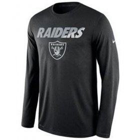 Wholesale Cheap Men\'s Las Vegas Raiders Nike Black Legend Staff Practice Long Sleeves Performance T-Shirt