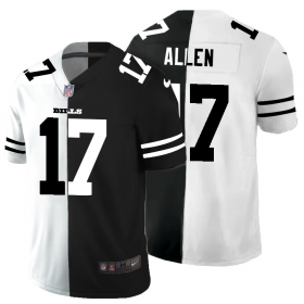 Cheap Buffalo Bills #17 Josh Allen Men\'s Black V White Peace Split Nike Vapor Untouchable Limited NFL Jersey