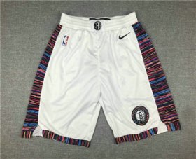 Wholesale Cheap Men\'s Brooklyn Nets NEW White 2020 City Edition NBA Swingman Shorts