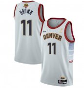 Wholesale Cheap Men's Denver Nuggets #11 Bruce Brown White 2023 Finals Champions Icon Edition Stitched Basketball Jersey