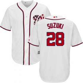 Wholesale Cheap Nationals #28 Kurt Suzuki White New Cool Base Stitched Youth MLB Jersey