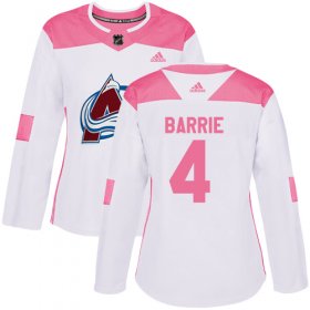 Wholesale Cheap Adidas Avalanche #4 Tyson Barrie White/Pink Authentic Fashion Women\'s Stitched NHL Jersey