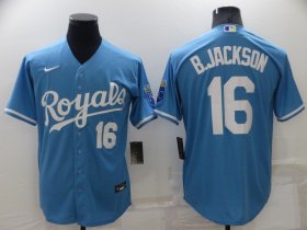 Wholesale Cheap Men\'s Kansas City Royals #16 Bo Jackson Light Blue Stitched MLB Cool Base Nike Jersey