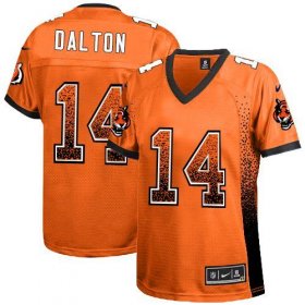 Wholesale Cheap Nike Bengals #14 Andy Dalton Orange Alternate Women\'s Stitched NFL Elite Drift Fashion Jersey