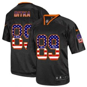 Wholesale Cheap Nike Bears #89 Mike Ditka Black Men\'s Stitched NFL Elite USA Flag Fashion Jersey