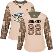 Wholesale Cheap Adidas Predators #92 Ryan Johansen Camo Authentic 2017 Veterans Day Women's Stitched NHL Jersey