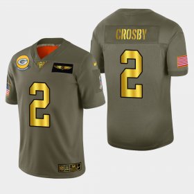 Wholesale Cheap Nike Packers #2 Mason Crosby Men\'s Olive Gold 2019 Salute to Service NFL 100 Limited Jersey