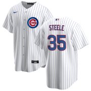 Cheap Men's Chicago Cubs #35 Justin Steele Nike Home White Cool Base Jersey