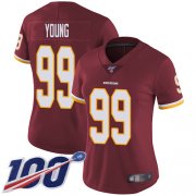 Wholesale Cheap Nike Redskins #99 Chase Young Burgundy Red Team Color Women's Stitched NFL 100th Season Vapor Untouchable Limited Jersey