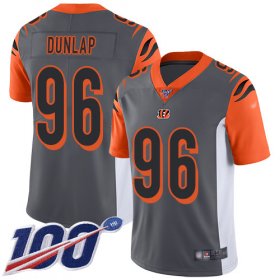 Wholesale Cheap Nike Bengals #96 Carlos Dunlap Silver Men\'s Stitched NFL Limited Inverted Legend 100th Season Jersey