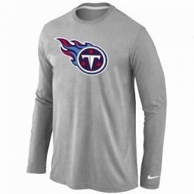 Wholesale Cheap Nike Tennessee Titans Logo Long Sleeve T-Shirt Grey
