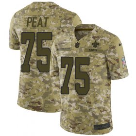 Wholesale Cheap Nike Saints #75 Andrus Peat Camo Men\'s Stitched NFL Limited 2018 Salute To Service Jersey