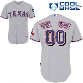 Wholesale Cheap Rangers Customized Authentic Grey Cool Base MLB Jersey (S-3XL)