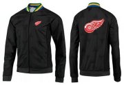 Wholesale Cheap NHL Detroit Red Wings Zip Jackets Black-3