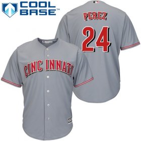 Wholesale Cheap Reds #24 Tony Perez Grey Cool Base Stitched Youth MLB Jersey