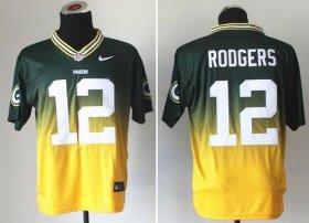 Wholesale Cheap Nike Packers #12 Aaron Rodgers Green/Gold Men\'s Stitched NFL Elite Fadeaway Fashion Jersey
