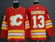 Wholesale Cheap Adidas Flames #13 Johnny Gaudreau Red Alternate Authentic Stitched NHL Jersey