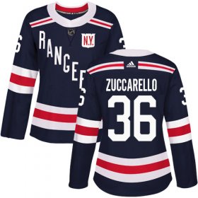 Wholesale Cheap Adidas Rangers #36 Mats Zuccarello Navy Blue Authentic 2018 Winter Classic Women\'s Stitched NHL Jersey