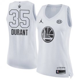 Wholesale Cheap Nike Golden State Warriors #35 Kevin Durant White Women\'s NBA Jordan Swingman 2018 All-Star Game Jersey