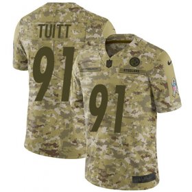 Wholesale Cheap Nike Steelers #91 Stephon Tuitt Camo Men\'s Stitched NFL Limited 2018 Salute To Service Jersey