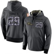 Wholesale Cheap NFL Men's Nike Baltimore Ravens #29 Earl Thomas III Stitched Black Anthracite Salute to Service Player Performance Hoodie
