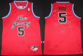 Wholesale Cheap New Jersey Nets #5 Jason Kidd Red Swingman Jersey
