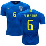 Wholesale Cheap Brazil #6 Filipe Luis Away Kid Soccer Country Jersey