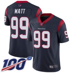 Wholesale Cheap Nike Texans #99 J.J. Watt Navy Blue Team Color Men\'s Stitched NFL 100th Season Vapor Limited Jersey