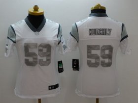 Wholesale Cheap Nike Panthers #59 Luke Kuechly White Women\'s Stitched NFL Limited Platinum Jersey