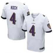 Wholesale Cheap Nike Ravens #4 Sam Koch White Men's Stitched NFL New Elite Jersey