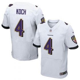 Wholesale Cheap Nike Ravens #4 Sam Koch White Men\'s Stitched NFL New Elite Jersey