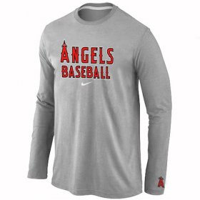 Wholesale Cheap Los Angeles Angels Long Sleeve MLB T-Shirt Grey