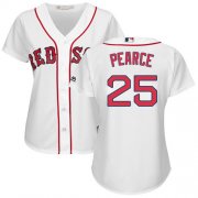 Wholesale Cheap Red Sox #25 Steve Pearce White Home Women's Stitched MLB Jersey