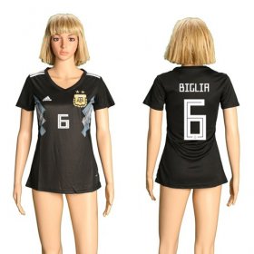 Wholesale Cheap Women\'s Argentina #6 Biglia Away Soccer Country Jersey