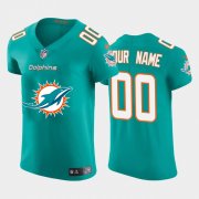 Wholesale Cheap Miami Dolphins Custom Aqua Green Men's Nike Big Team Logo Elite NFL Jersey