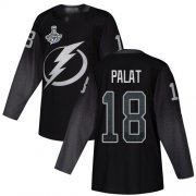 Cheap Adidas Lightning #18 Ondrej Palat Black Alternate Authentic 2020 Stanley Cup Champions Stitched NHL Jersey