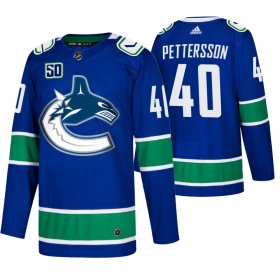 Wholesale Cheap Men\'s Vancouver Canucks #40 Elias Pettersson Adidas Blue 2019-20 Home Authentic NHL Jersey