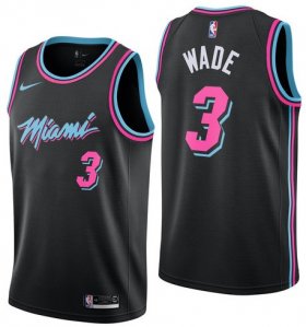 Wholesale Cheap Men\'s Nike Miami Heat #3 Dwyane Wade 2019 City Edition Swingman Black Jersey
