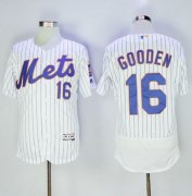 Wholesale Cheap Mets #16 Dwight Gooden White(Blue Strip) Flexbase Authentic Collection Stitched MLB Jersey