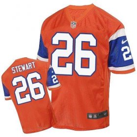 Wholesale Cheap Nike Broncos #26 Darian Stewart Orange Throwback Men\'s Stitched NFL Elite Jersey