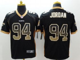 Wholesale Cheap Nike Saints #94 Cameron Jordan Black Team Color Men\'s Stitched NFL Elite Drift Fashion Jersey