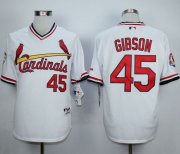 Wholesale Cheap Cardinals #45 Bob Gibson White 1982 Turn Back The Clock Stitched MLB Jersey